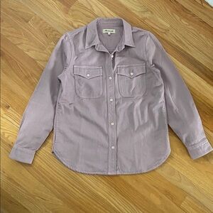 Madewell Garment Dyed Twill  Shirt Jscket Lavender Casual Button